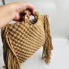 Boho Charm Macramé Bag - 12W x 10H (Beige)