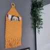 Macramé Pocket Hanger -Musterd, 25cm Width, 60cm Height.