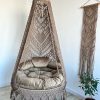 Cocoa Coziness: 40Lx40Wx72H-Inch Brown Macrame Swing Chair
