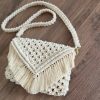 Boho Elegance Macramé Bag - Off White (10W x 8H)